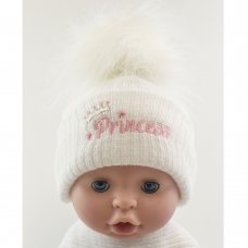 BW-0503-0609: Baby Girls Princess Pom-Pom Hat (One Size)